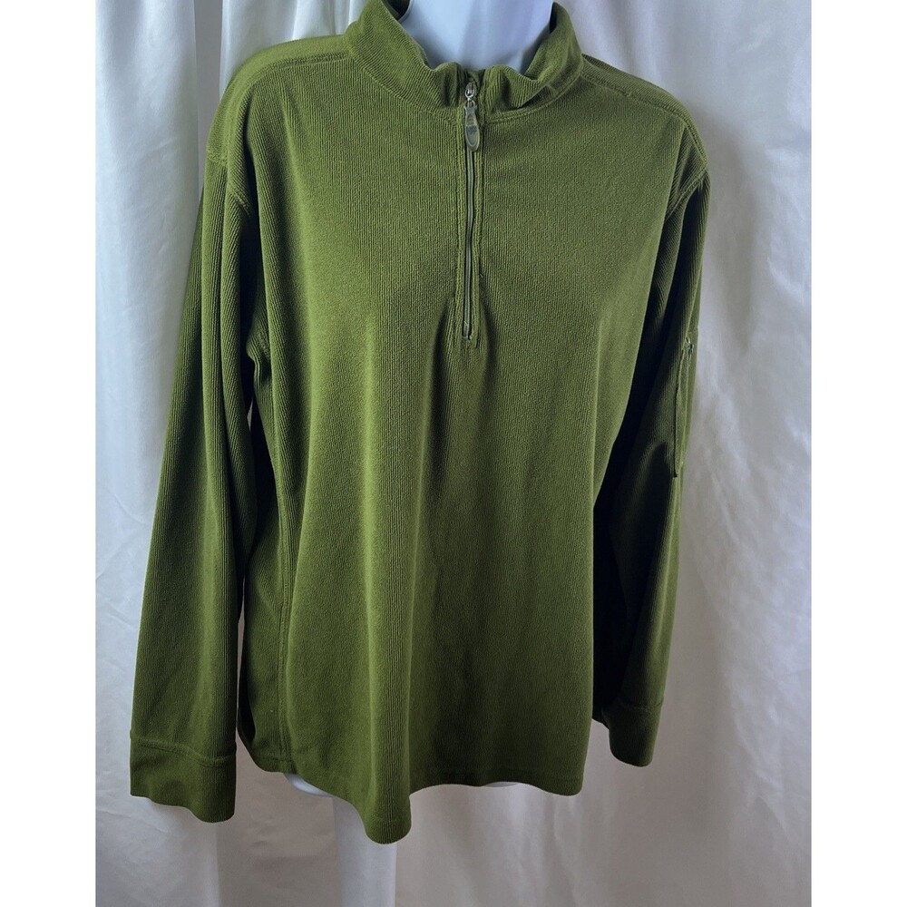 Nina Capri Women’s Olive Green Fleece Quarter Zip Pullover Sweater Size XL